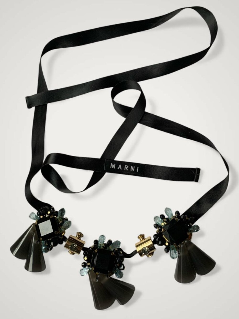 Marni Black Ribbon Statement Necklace